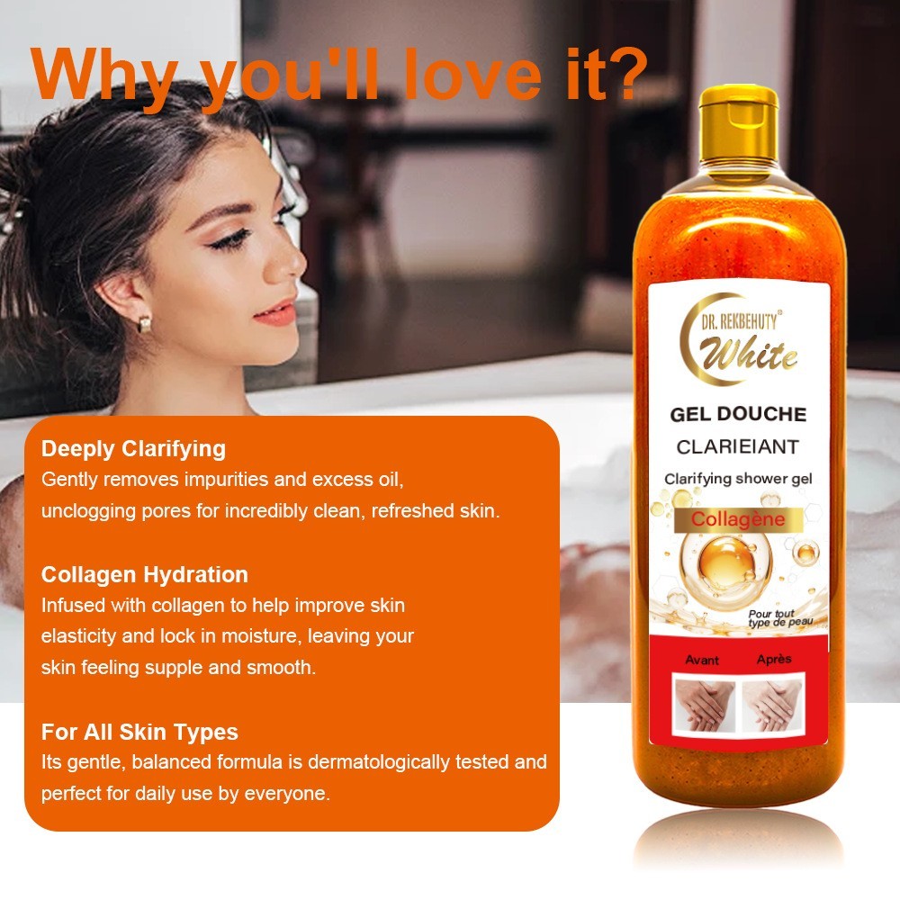 胶原蛋白沐浴露1000ml去角质留香深层清洁滋润出口外贸定制oem图2