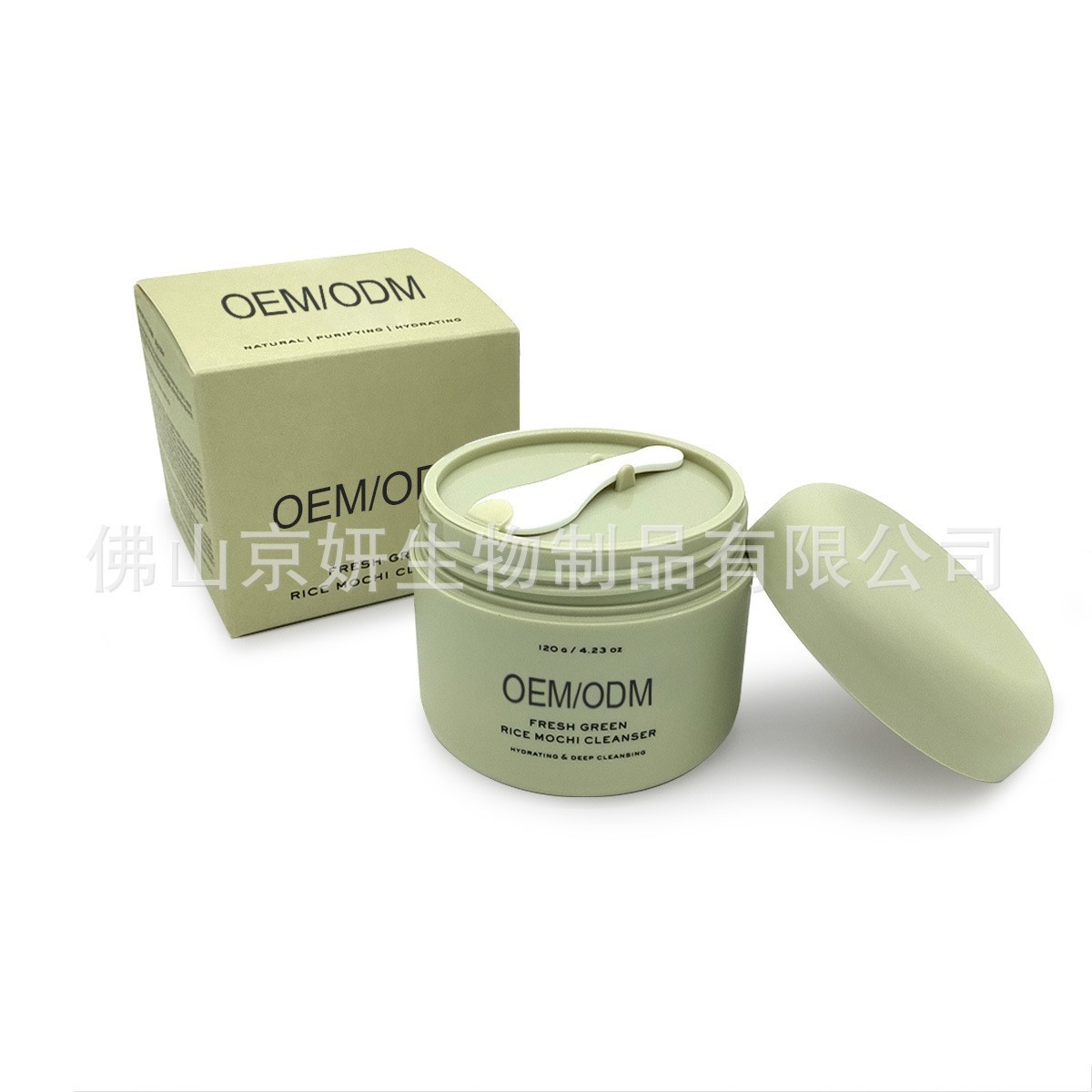 韩国 米糕洁面乳OEM温和绿茶洗面奶加工定制磨砂多合一清洁洁面膏图5