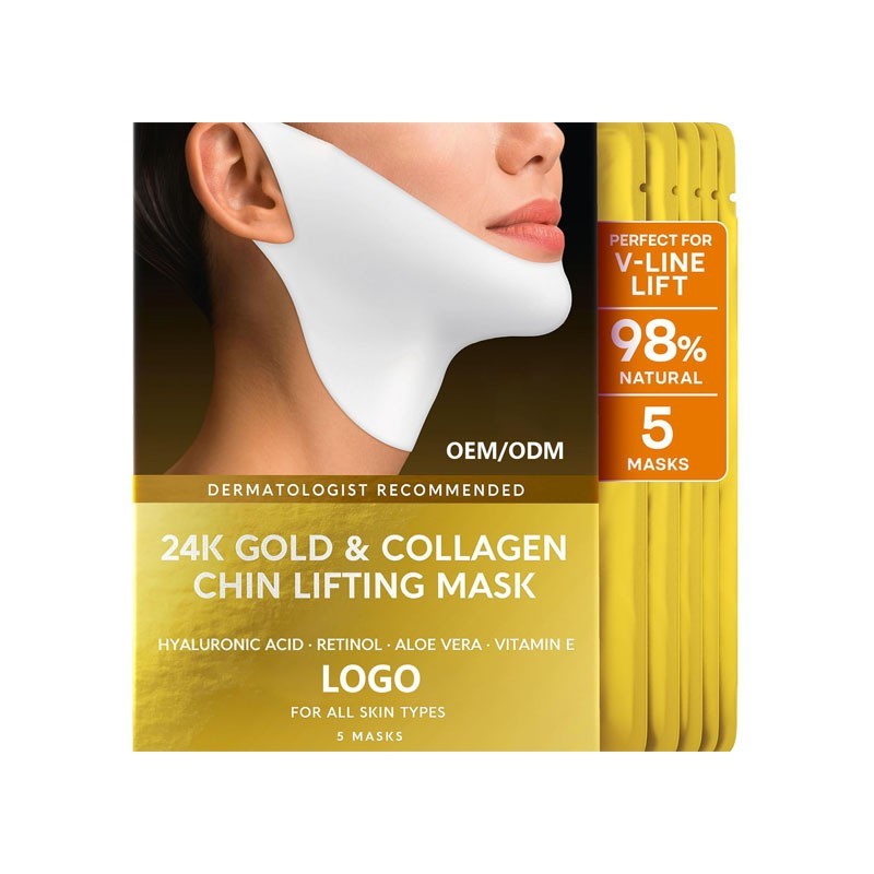 定制24k黄金胶原蛋白透明质酸面膜双下巴提拉V脸挂耳式面膜贴牌图2