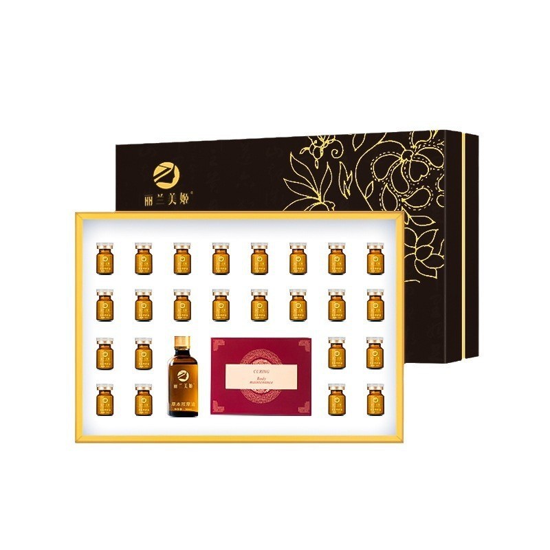 定制发热药油身体套盒全身护理按摩姜疗通经络养生套盒贴牌图5
