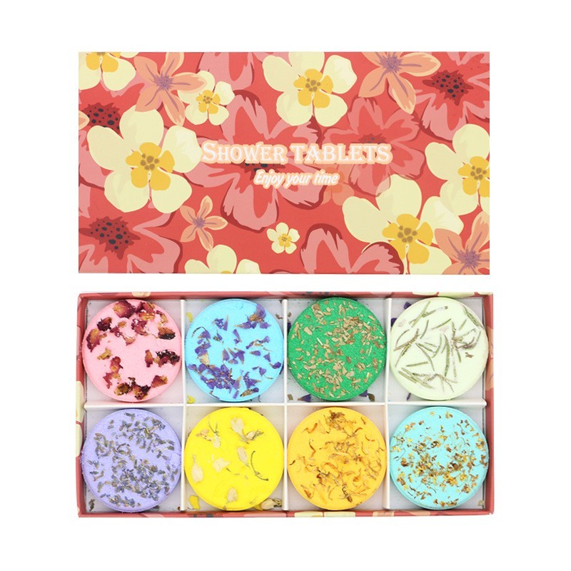 8个装干花片状淋浴片香氛爆炸盐套装 干花泡腾沐浴片图4