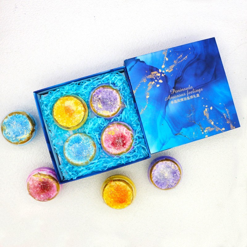 晶石香氛浴盐球套盒 玫瑰香泡澡球 多泡泡入浴剂牛奶浴盐球图4