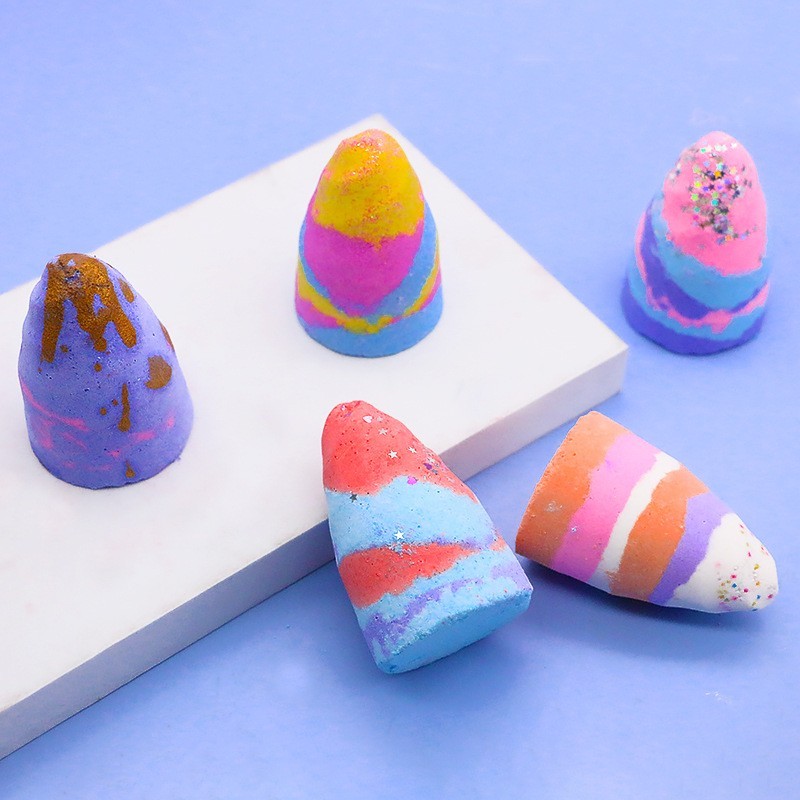 多色独角兽爆 炸盐皂四色沐浴泡澡球 欧美爆 炸盐香薰气泡弹图3