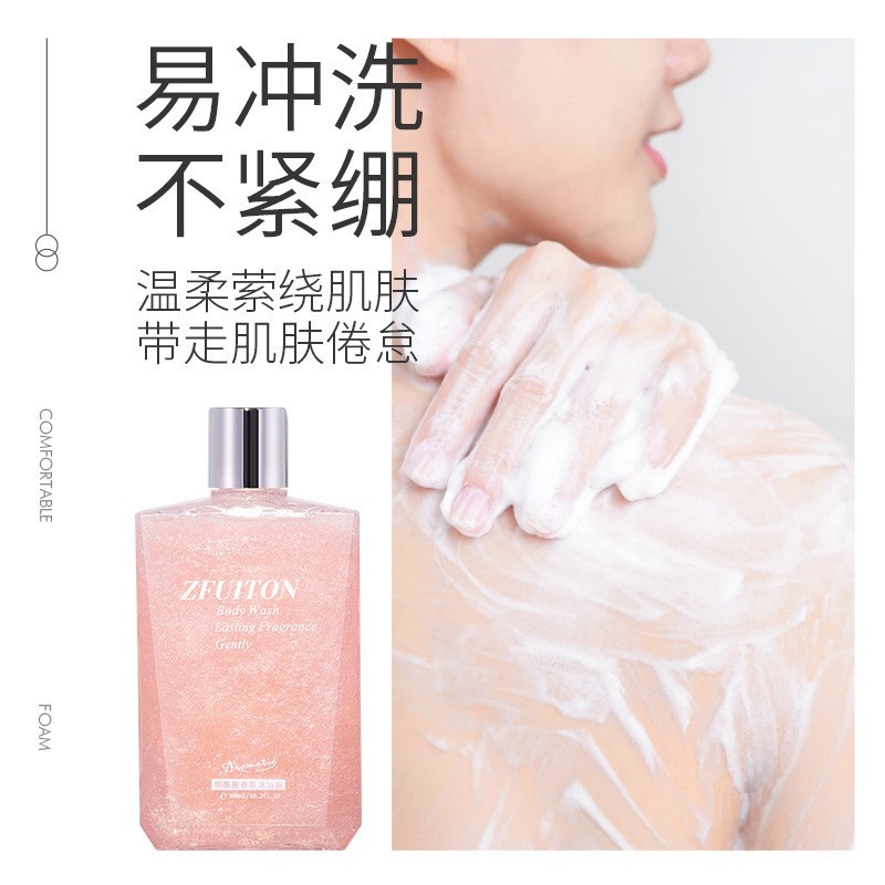 网红鎏金流沙氨基酸沐浴露补水保湿滋润烟酰胺沐浴露OEM加工厂家图2