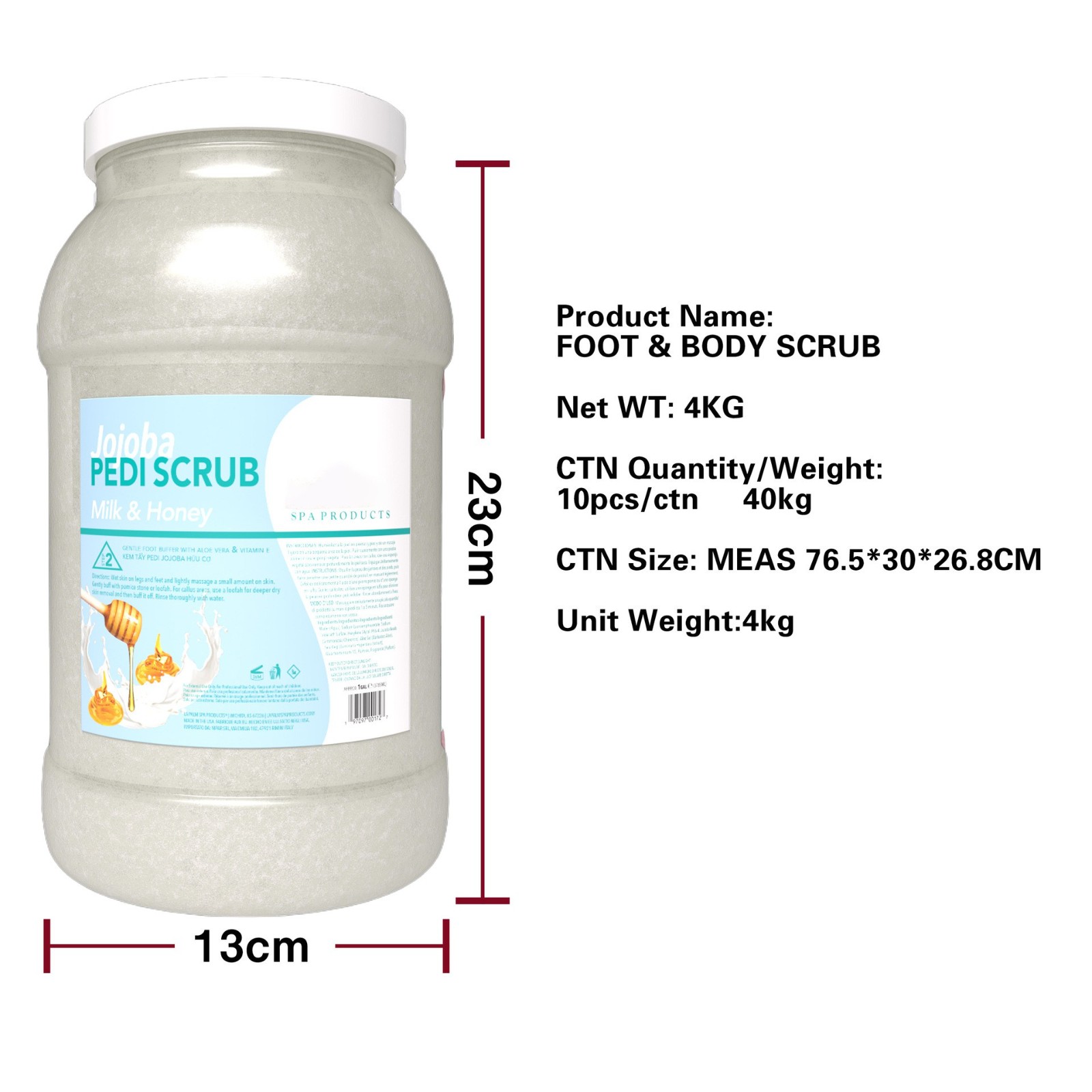 1加仑脚部磨砂膏温和清洁去角质海藻糖身体磨砂膏跨境外贸oem定制图3