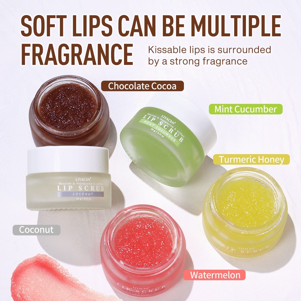 跨境定制新品唇部磨砂膏20g植物油保湿糖基底去角质唇部磨砂膏图3