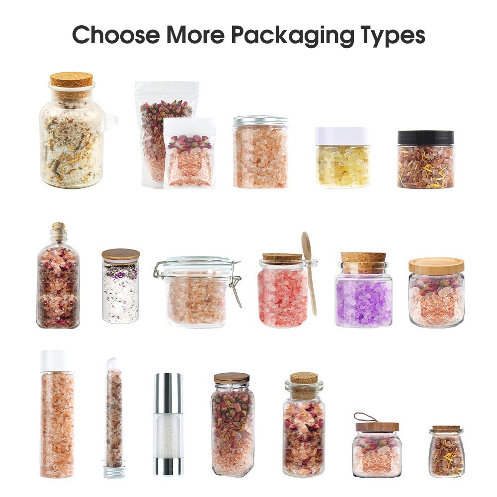 跨境OEM花瓣香薰浴盐浴缸泡澡沐浴盐纯色精油海盐清洁润肤足浴盐图4