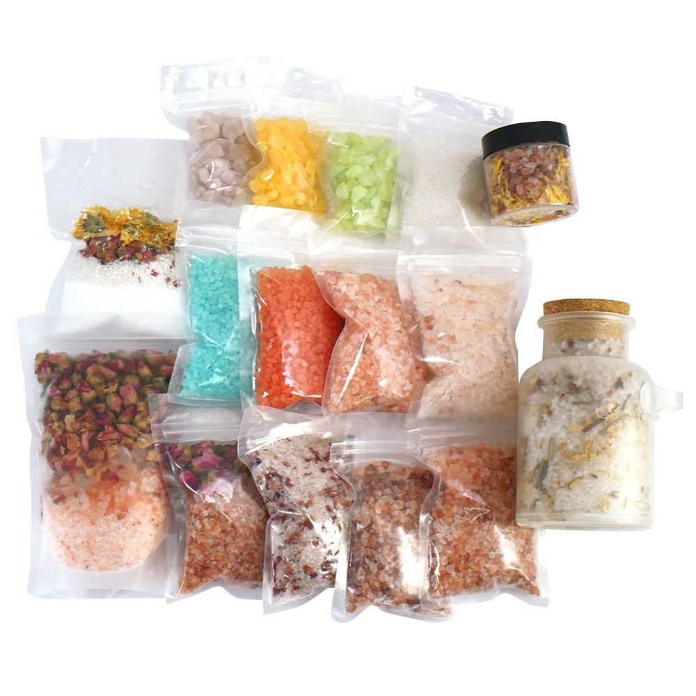 跨境OEM花瓣香薰浴盐浴缸泡澡沐浴盐纯色精油海盐清洁润肤足浴盐图5