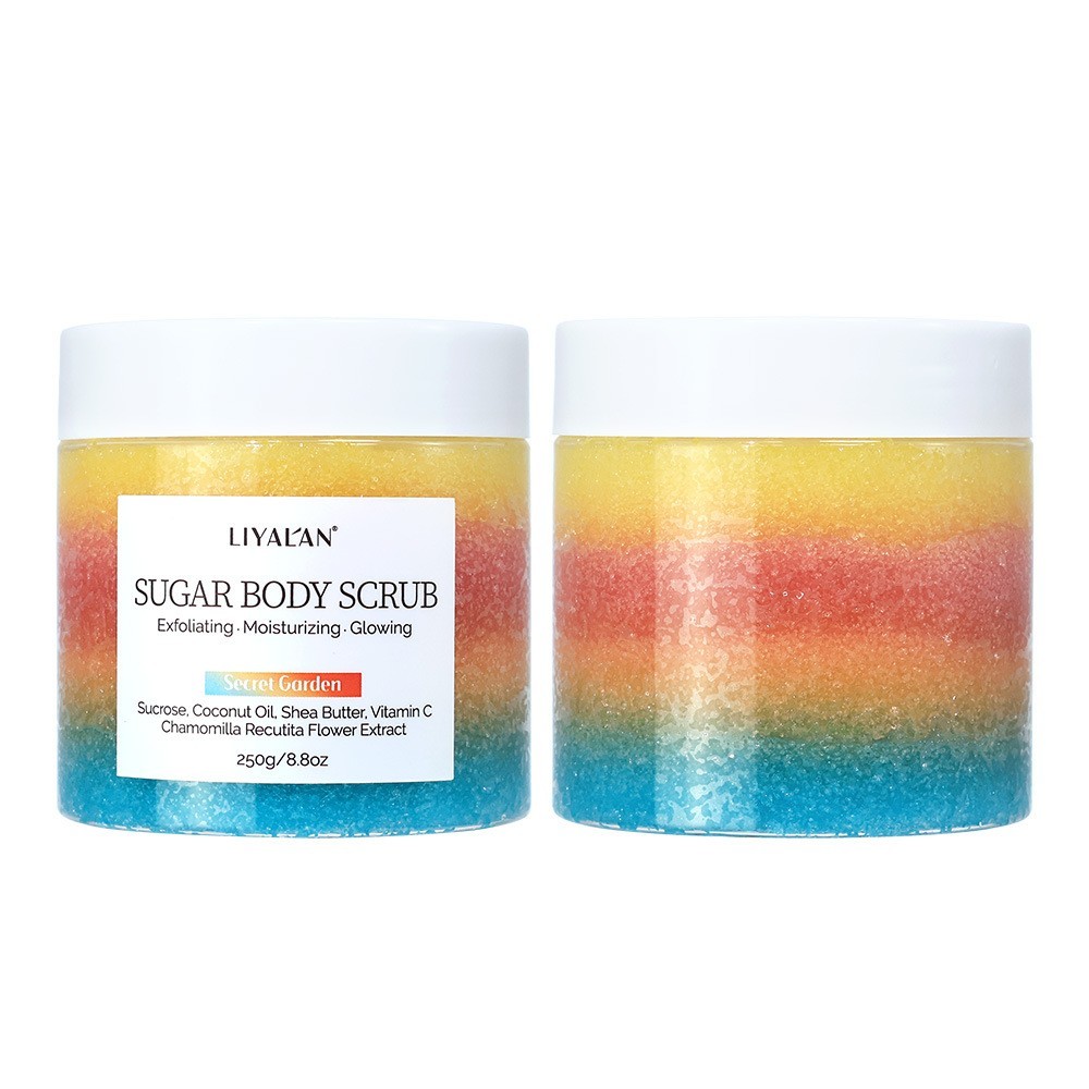 OEM奢华分层秘密花园糖磨砂膏body scrub沐浴身体磨砂去角质膏图5