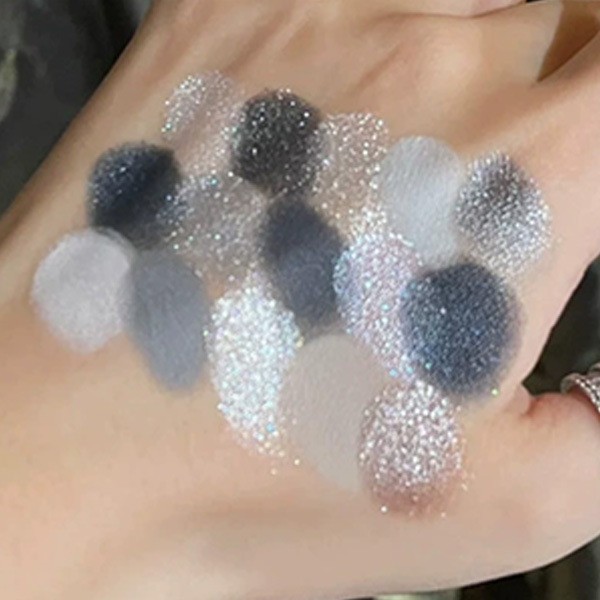 烟熏朋克小众十五色眼影珠光哑光钻闪偏光高色浓度眼影图3