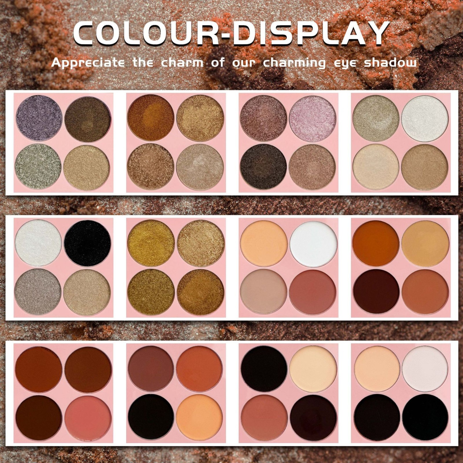 定制眼影盘oem大牌彩妆工厂4色防水持久高品质哑光眼影加工定制图3