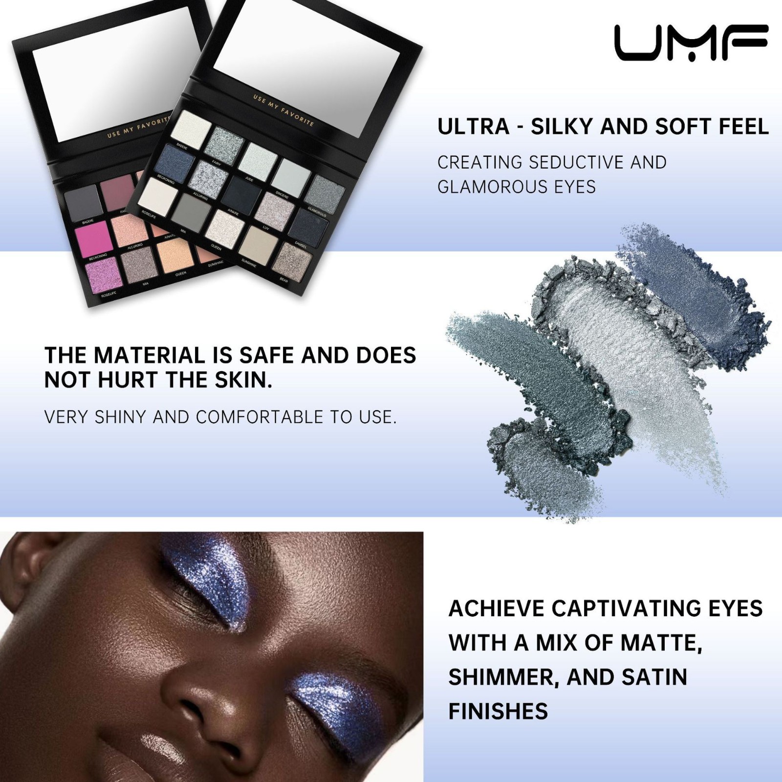 高品质贴牌代工眼影盘OEM化妆品18色防水哑光珠光眼影定制加工图2