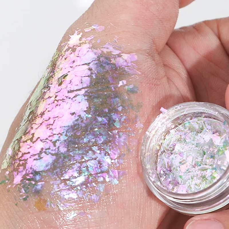 OEM ODM镭射闪光粉鱼鳞朋克变色龙全息薄片炫光彩妆代工定制图3