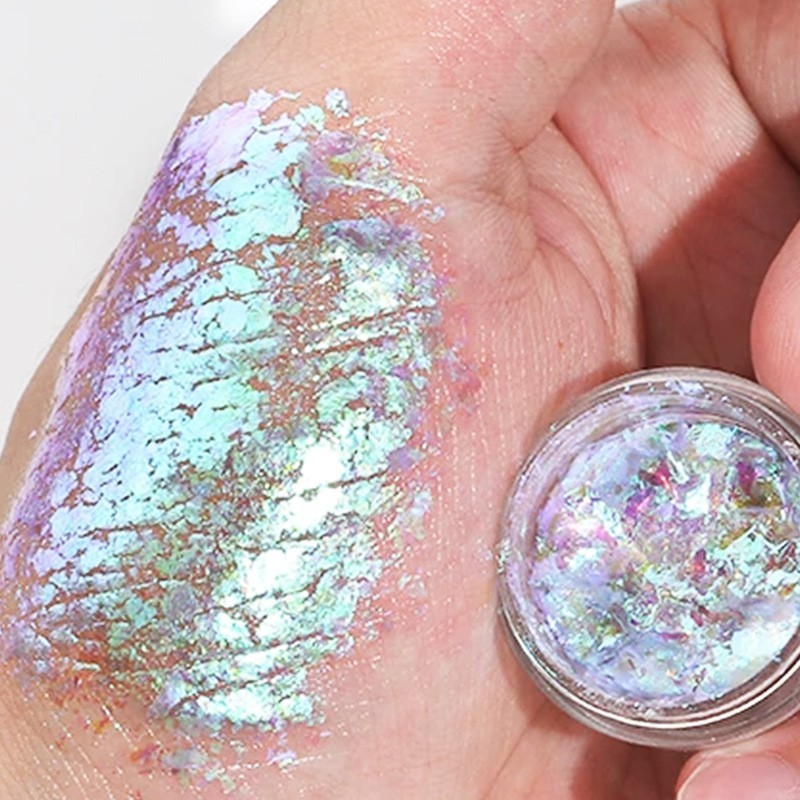 OEM ODM镭射闪光粉鱼鳞朋克变色龙全息薄片炫光彩妆代工定制图2