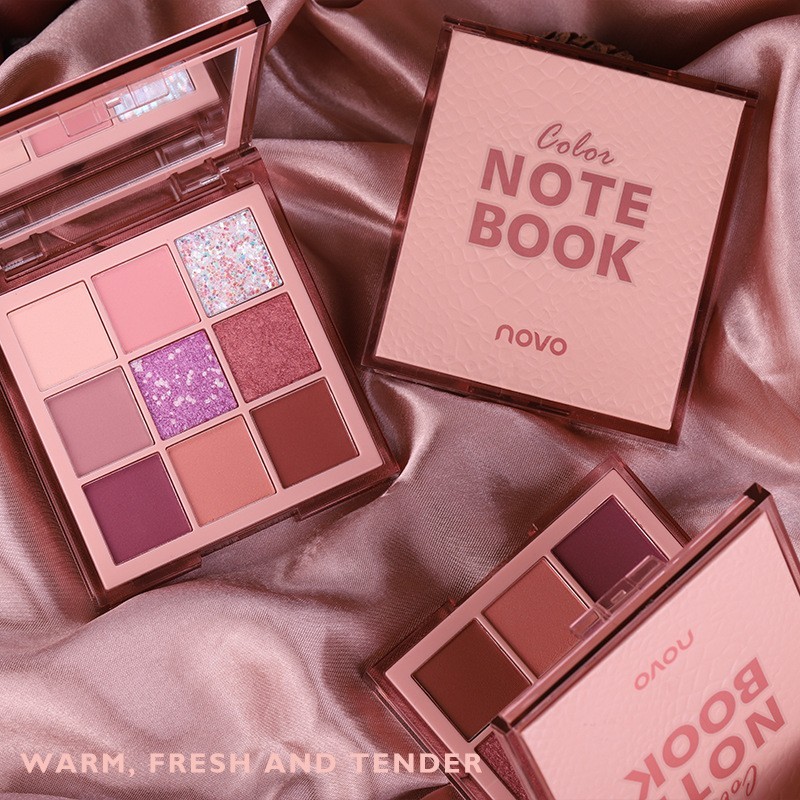 代加工定制眼影NOVO色彩笔记本九色眼影哑光珠光亮片OEM贴牌ODM图3