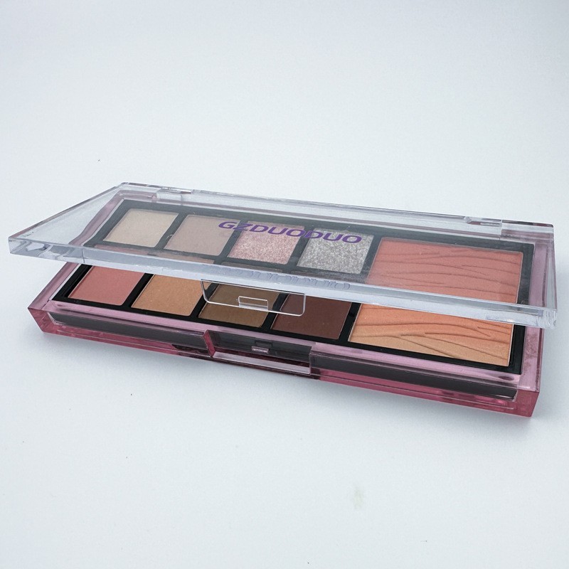 彩妆工厂九色眼影盘闪粉高光珠光哑光大地色通用九色万能一体眼影图2