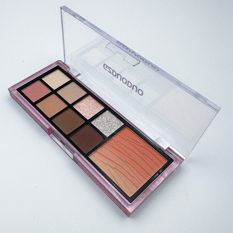 彩妆工厂九色眼影盘闪粉高光珠光哑光大地色通用九色万能一体眼影图4