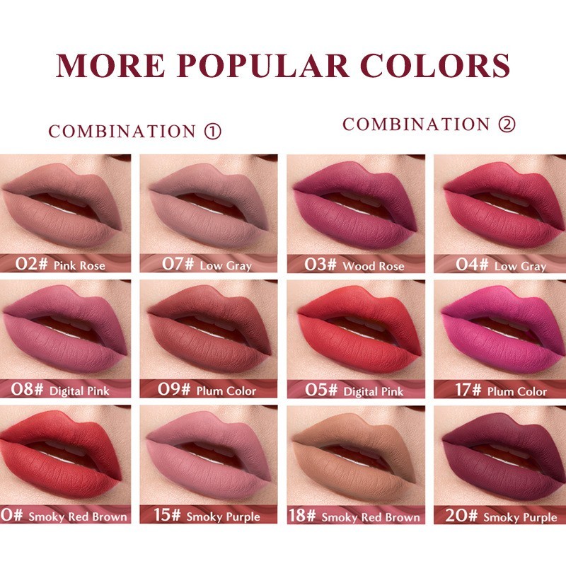 丝绒雾面不沾杯唇彩持久不晕染套装口红工厂加工定制锁色奶茶色图2