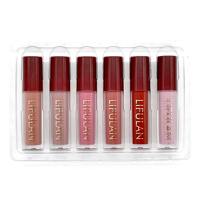 丝绒雾面不沾杯唇彩持久不晕染套装口红工厂加工定制锁色奶茶色图5