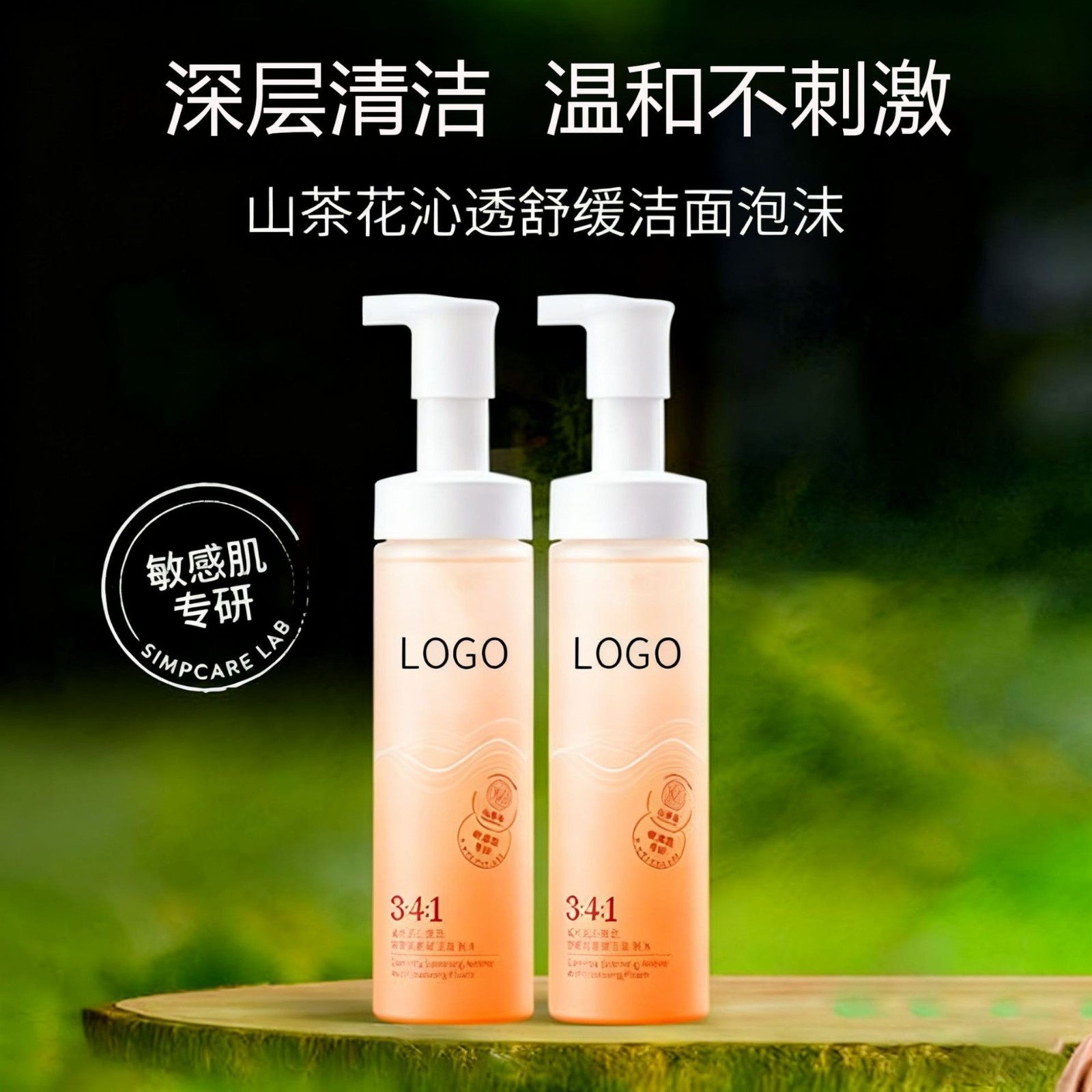 OEM植萃山茶花氨基酸洁面乳 润泽舒缓绵密泡沫清洁图3