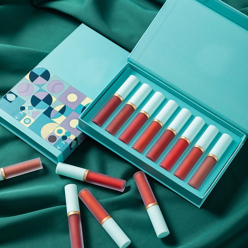 哑光彩妆唇釉套装定制 口红唇泥豆沙色唇彩唇蜜礼盒OEM加工贴牌图3