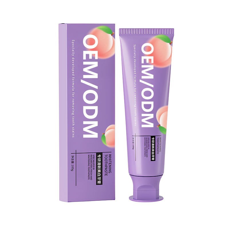 定制樱花白桃清新炫白牙膏专攻牙渍去牙黄除口臭工厂贴牌牙膏图5