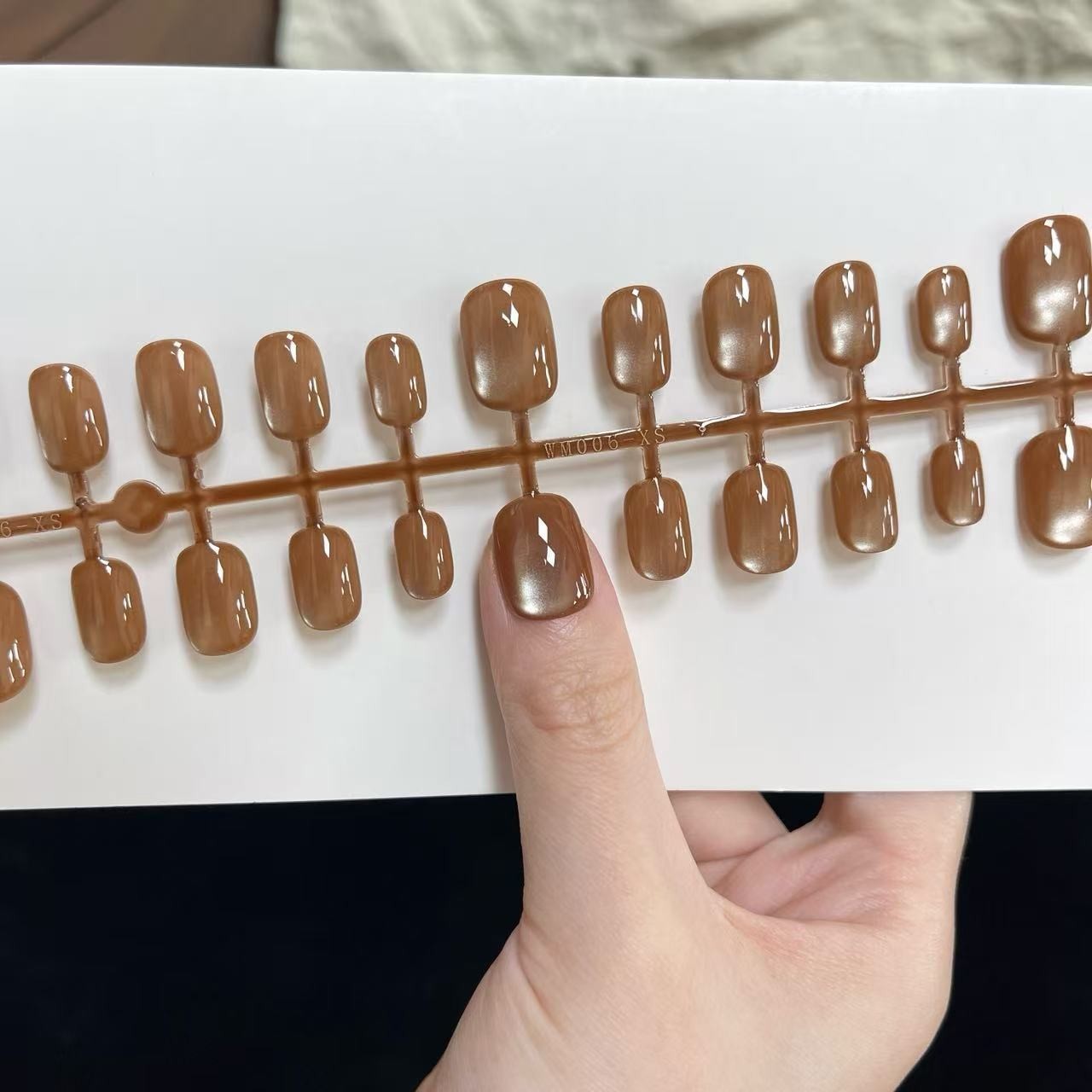 单条单码预制甲片咖啡豆30片厂家穿戴甲可拆卸甲片图5