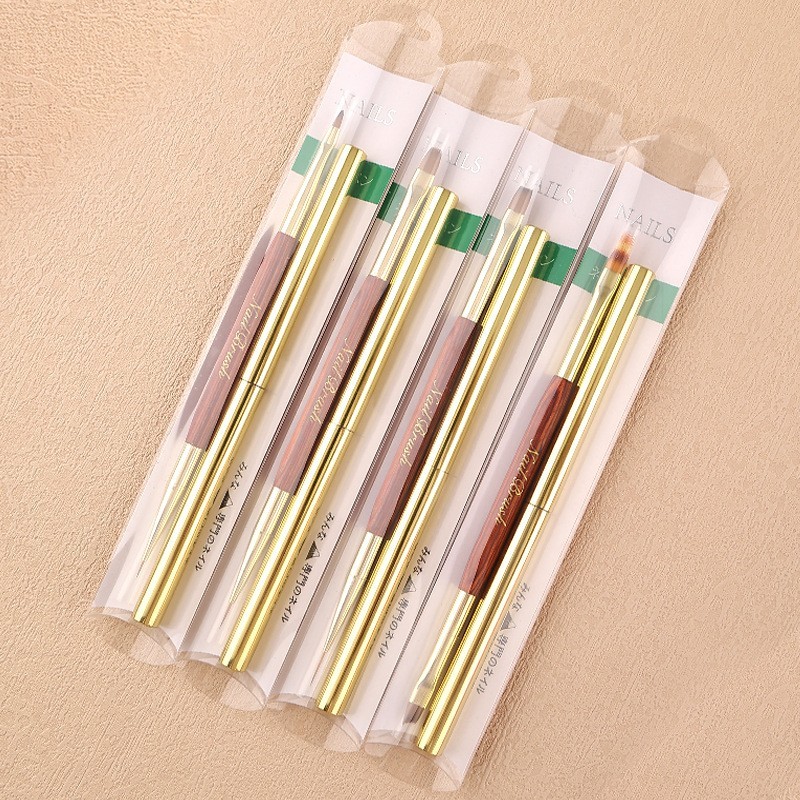 工厂定制实木双头建构笔 美甲塑形笔彩绘笔双头圆头光疗笔画花笔图4