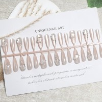 定制30片分码预制甲猫眼穿戴甲片纯手工贴钻款猫眼美甲甲片假指甲