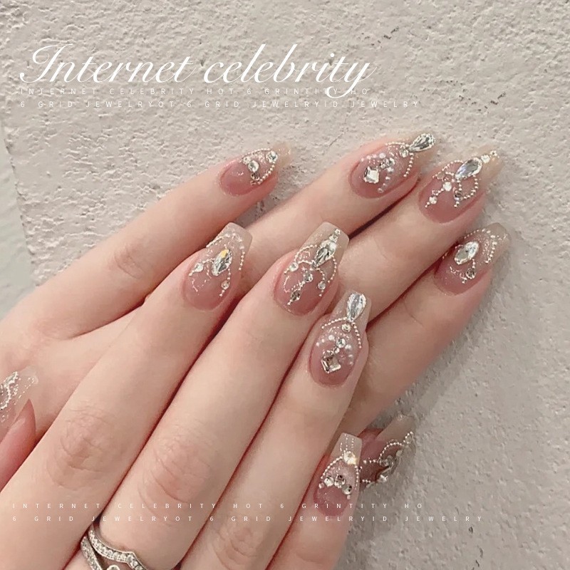 网红6格混装美甲饰品钢珠白钻珍珠山茶花指甲DIY配饰定制款图4