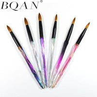 工厂定制亚克力杆美甲水晶笔水晶粉水晶液延长用貂毛笔美甲笔