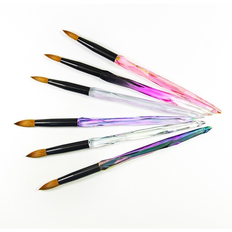 工厂定制亚克力杆美甲水晶笔水晶粉水晶液延长用貂毛笔美甲笔图4
