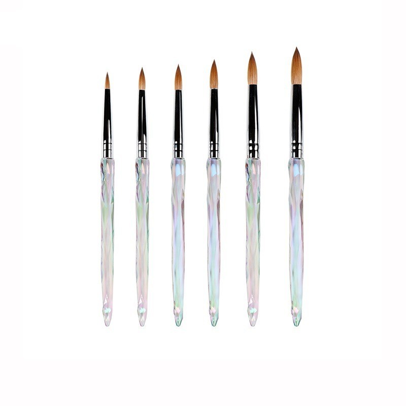 工厂定制亚克力杆美甲水晶笔水晶粉水晶液延长用貂毛笔美甲笔图2