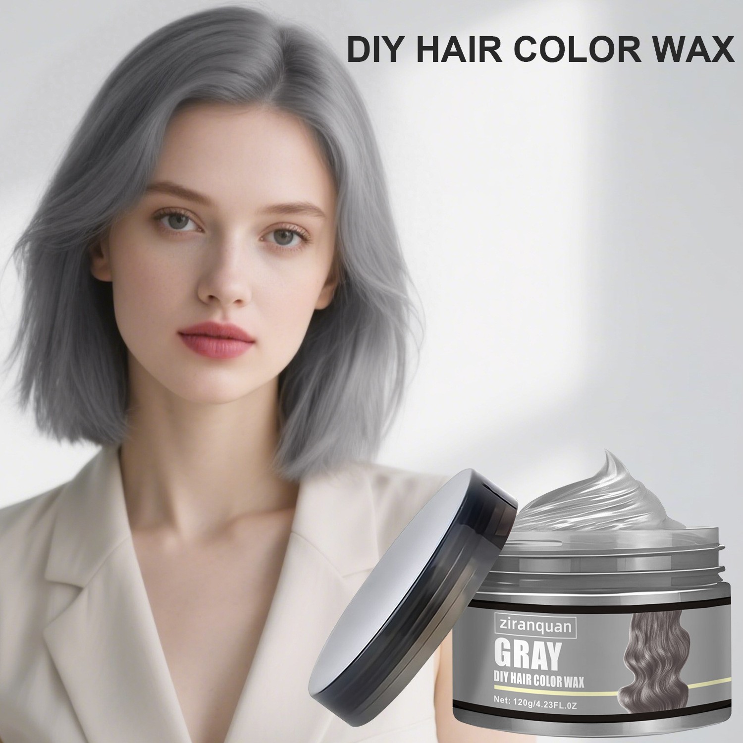 跨境英文版一次性彩色发泥 奶奶灰头发造型定型剂 发蜡膏定制OEM图4