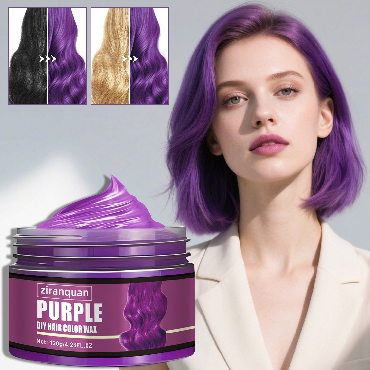 跨境英文版一次性彩色发泥 奶奶灰头发造型定型剂 发蜡膏定制OEM图2