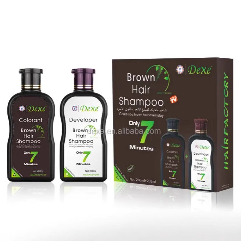 Dexe染发剂草本霜男女士通用便携式单只染黑染发膏深棕色外贸专供图5