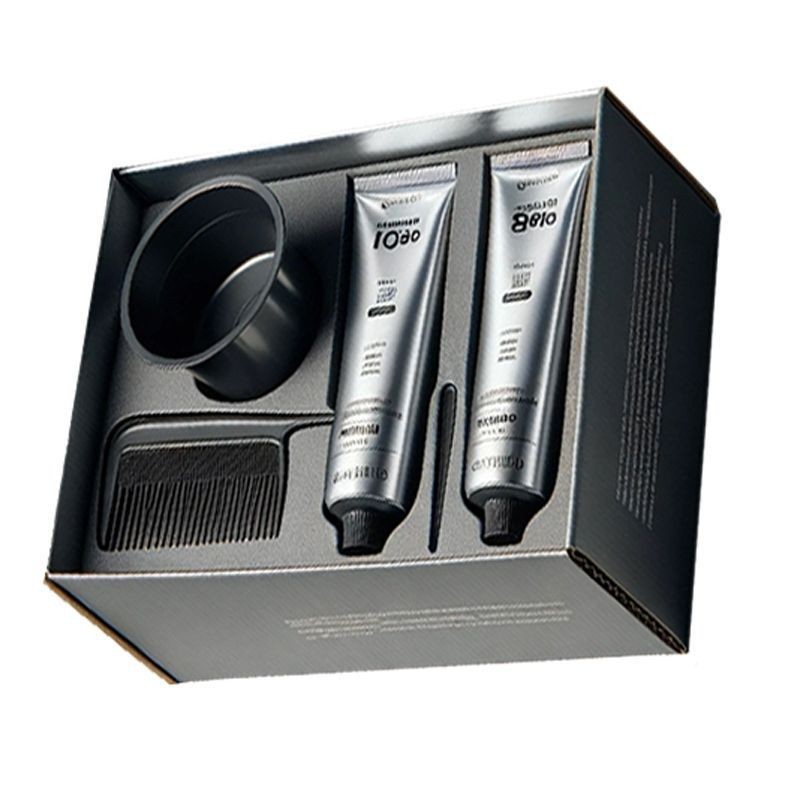 OEM/ODM理发店染发膏双氧奶套盒定制双支植物无氨染发剂工厂护发图5