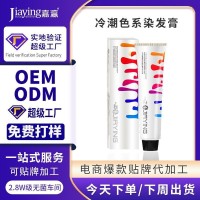 厂家定制染发剂冷潮色系发廊跨境亚马逊贴牌单支染发膏OEM代加工