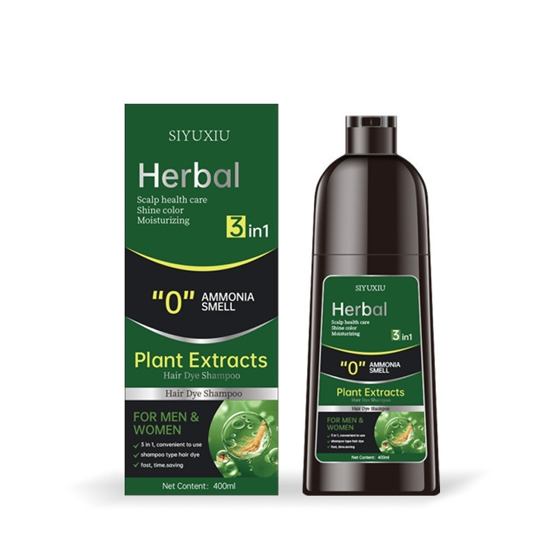 OEM外贸工厂一支黑染发剂染发膏 盖白发白转黑植物草本一支彩图5