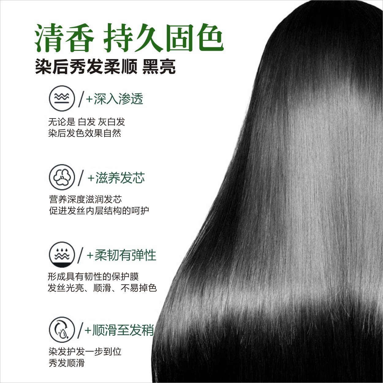 加工植萃染发膏植物染发剂乌醇植物不伤发染膏不刺激盖白450ml图4