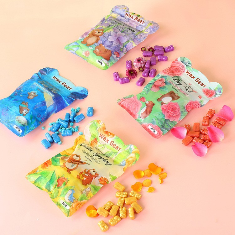 OEM定制小熊蜜蜡脱毛蜡豆免纸脱毛膏带闪粉脱毛蜜蜡全身适用100g图2