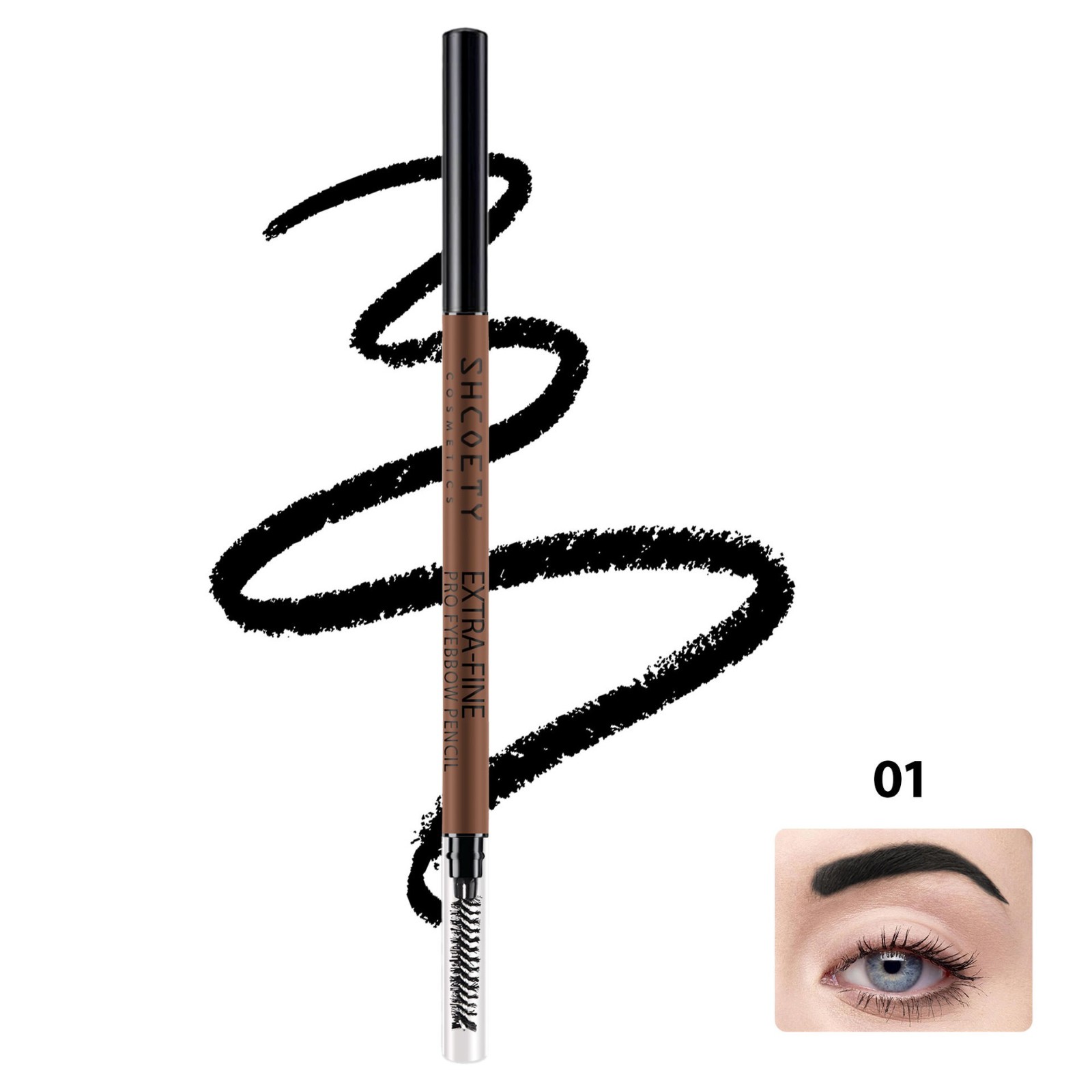 双头极细眉笔4色自然持久防水防汗不晕染超细芯跨境彩妆图4