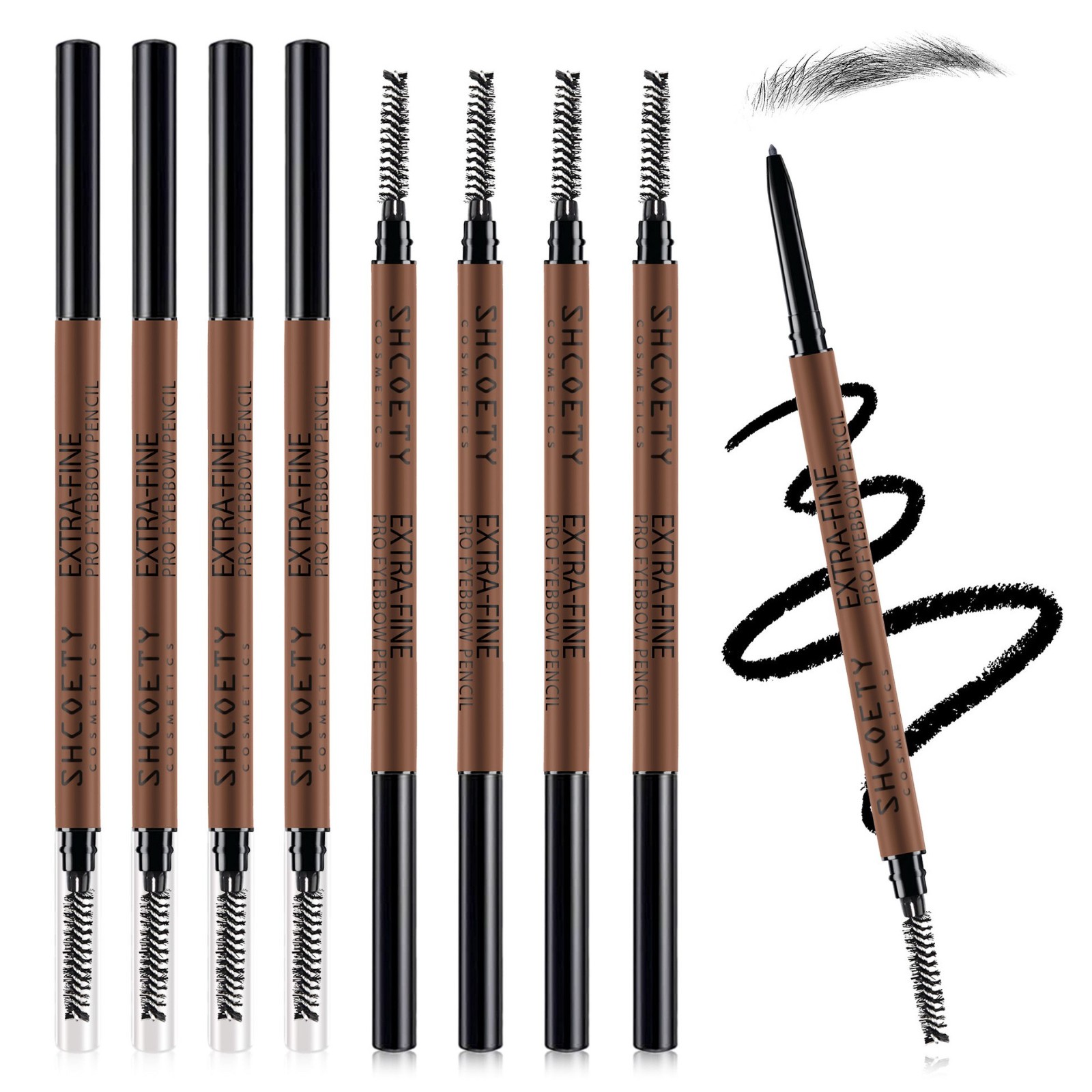 双头极细眉笔4色自然持久防水防汗不晕染超细芯跨境彩妆图2