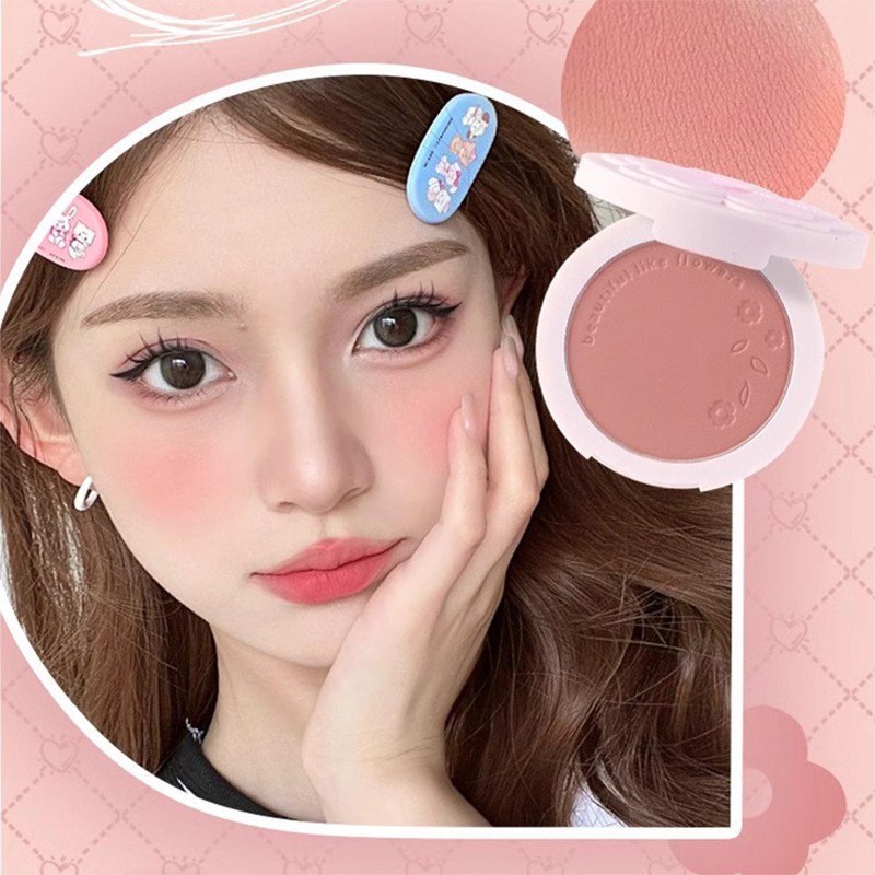 微闪粉嫩腮红定制高光修容盘哑光提亮面部彩妆厂家OEM贴牌代加工图2