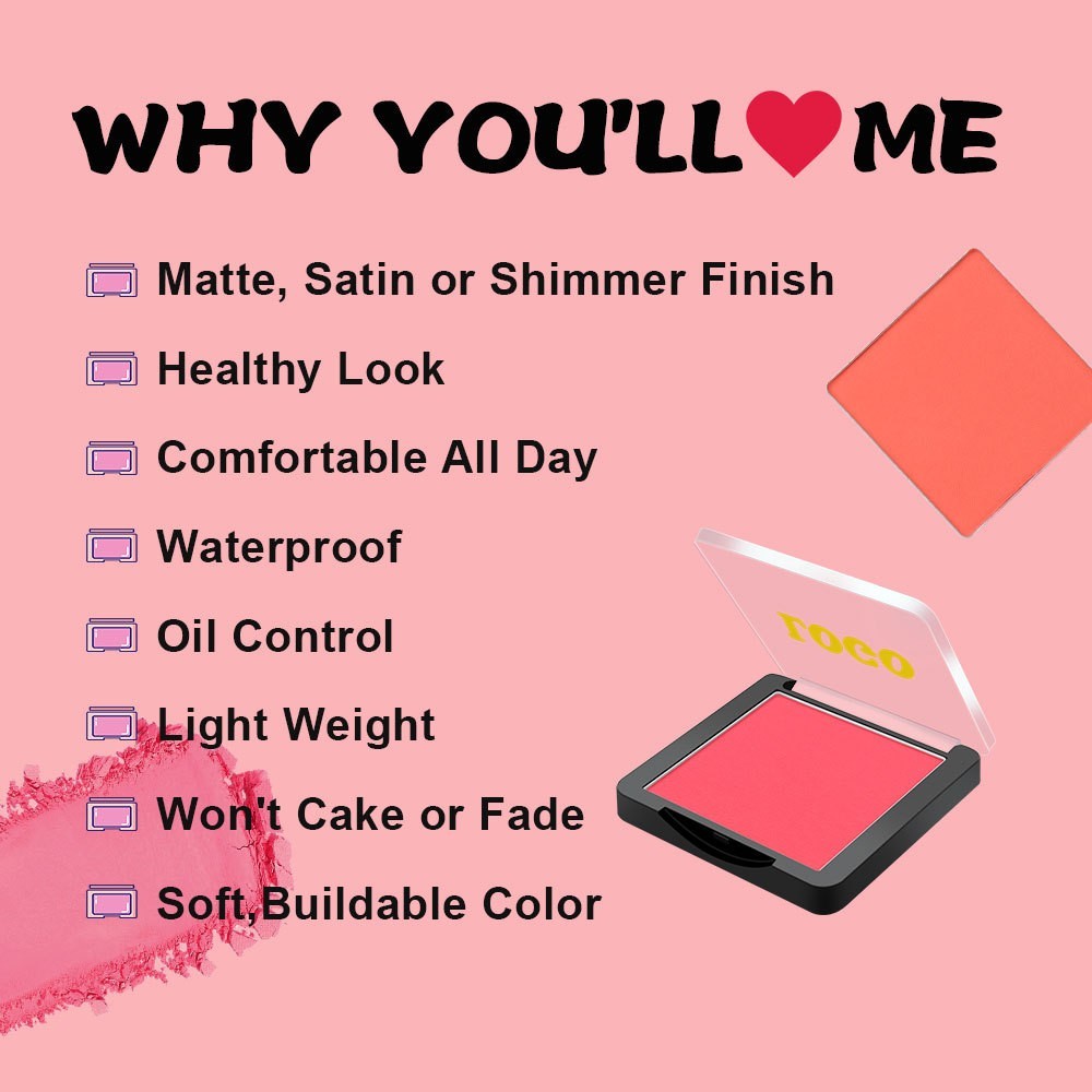 跨境定制彩妆高光腮红哑光胭脂低饱和一盘多用blush腮红图3