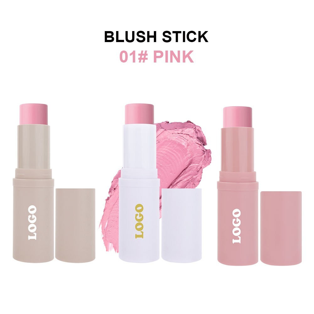 跨境定制外贸彩妆高光腮红棒胭脂哑光单色低饱和blush腮红棒图2