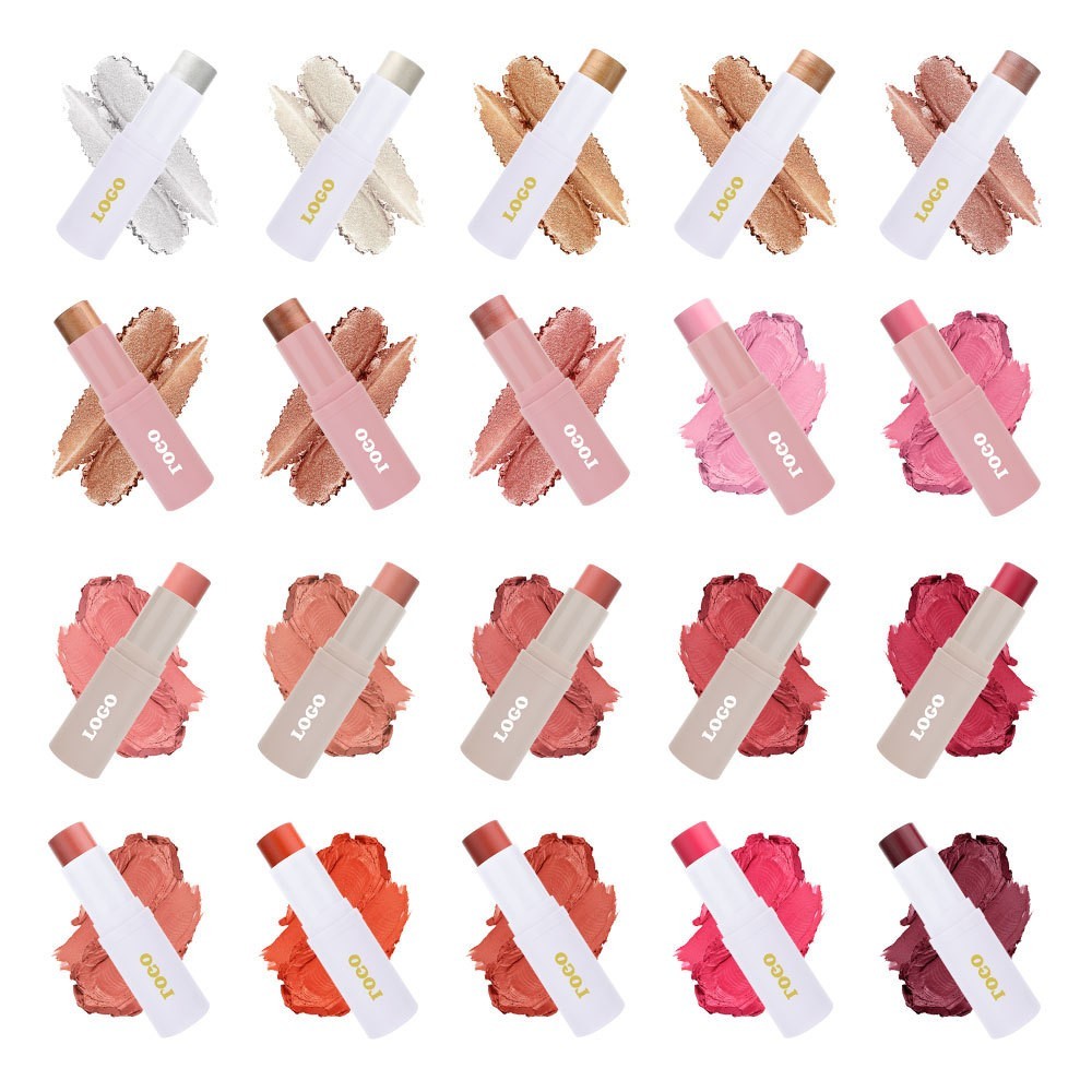 跨境定制外贸彩妆高光腮红棒胭脂哑光单色低饱和blush腮红棒图3