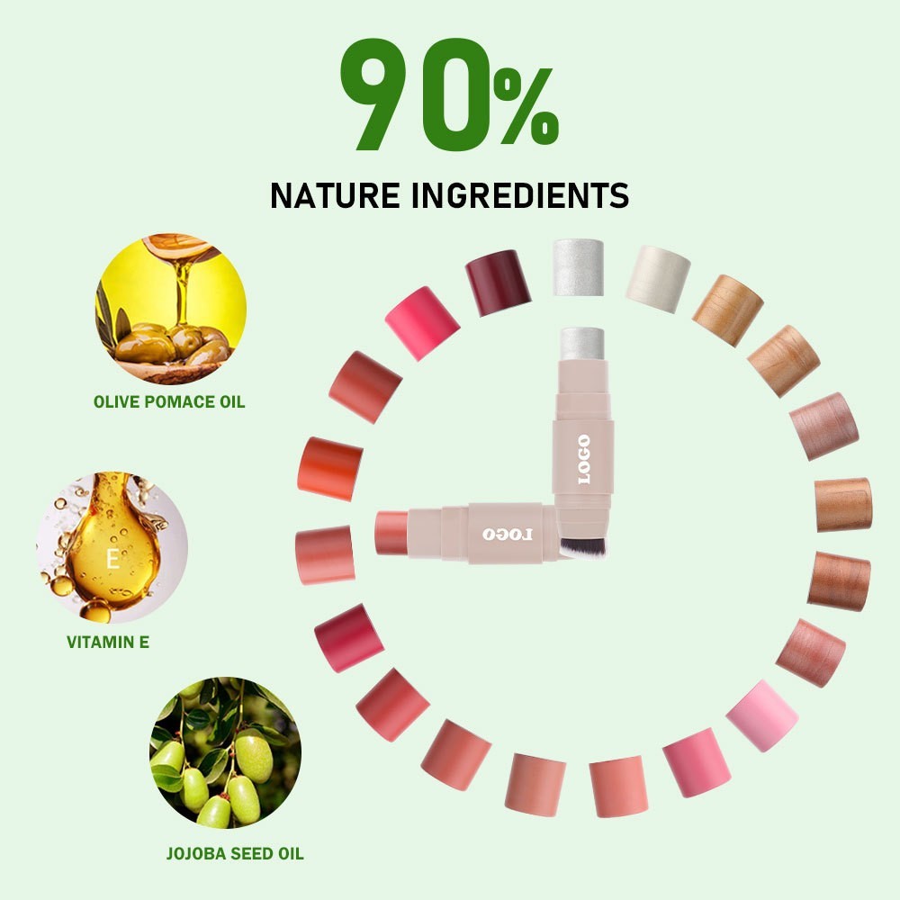 跨境定制外贸彩妆高光腮红棒胭脂哑光单色低饱和blush腮红棒图4