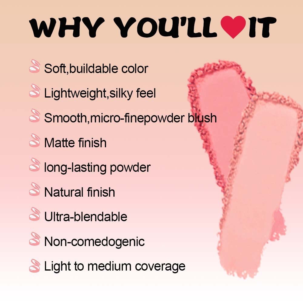 跨境无LOGO定制持久不脱妆防水控油不卡粉提亮胭脂腮红散粉图2