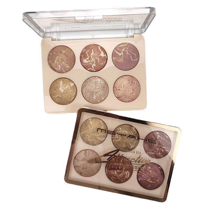 腮红裸妆自然提亮胭脂彩妆修容盘高光一体盘 跨境专供图4